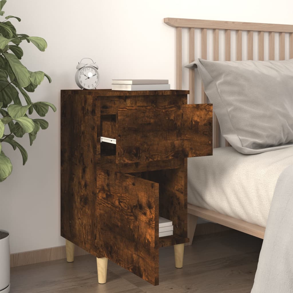 Bedside Cabinets 2 pcs Smoked Oak 40x35x70 cm