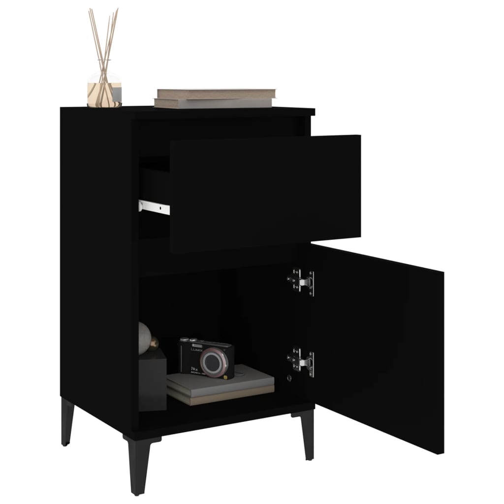 Bedside Cabinet Black 40x35x70 cm