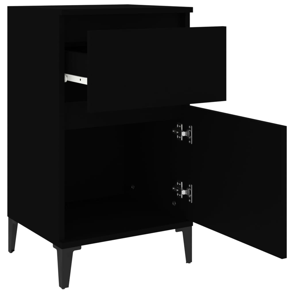 Bedside Cabinets 2 pcs Black 40x35x70 cm