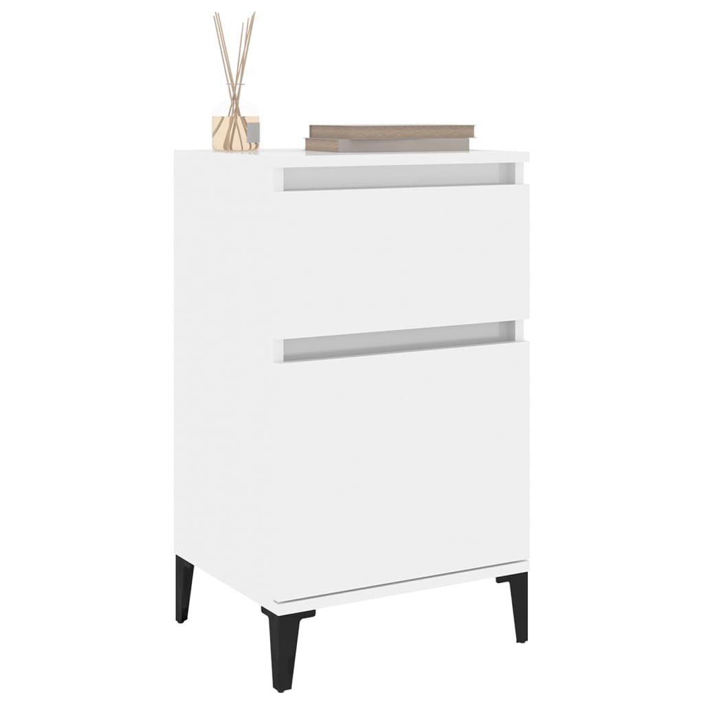 Bedside Cabinet High Gloss White 40x35x70 cm