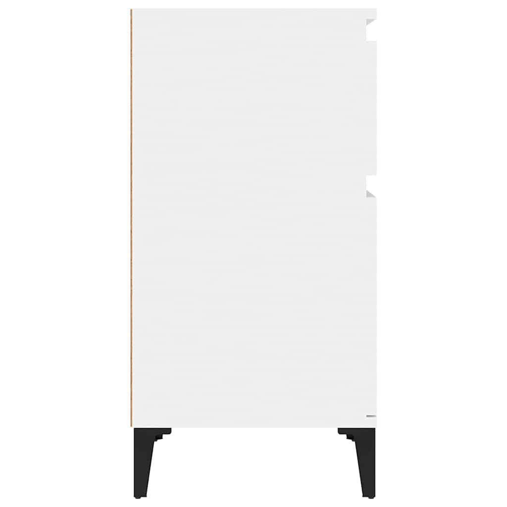 Bedside Cabinet High Gloss White 40x35x70 cm