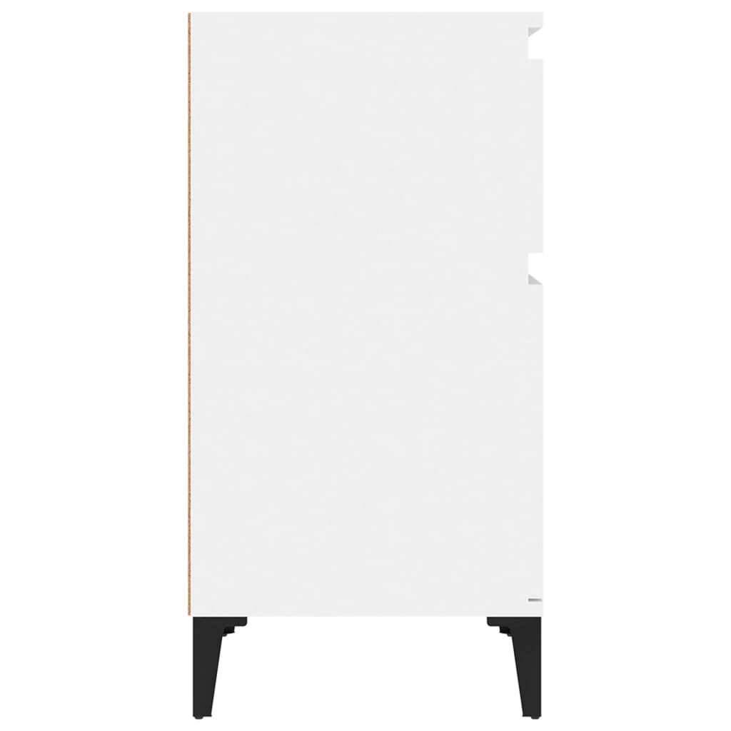 Bedside Cabinet High Gloss White 40x35x70 cm