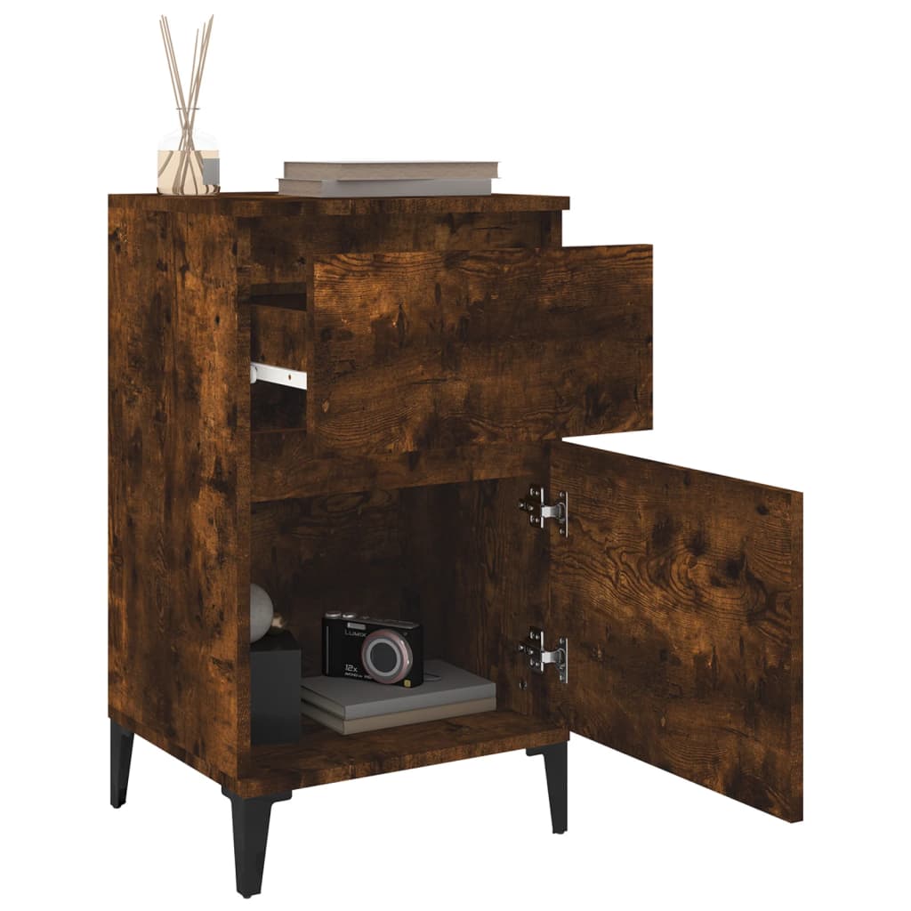 Bedside Cabinet Smoked Oak 40x35x70 cm