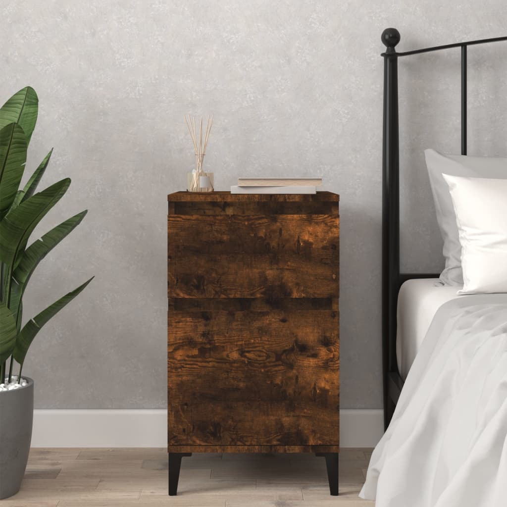 Bedside Cabinet Smoked Oak 40x35x70 cm