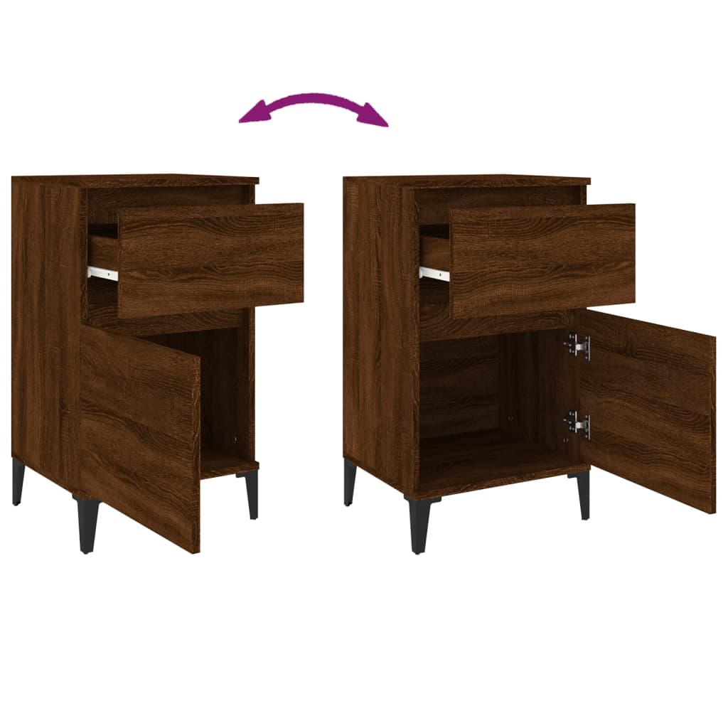 Bedside Cabinets 2 pcs Brown Oak 40x35x70 cm