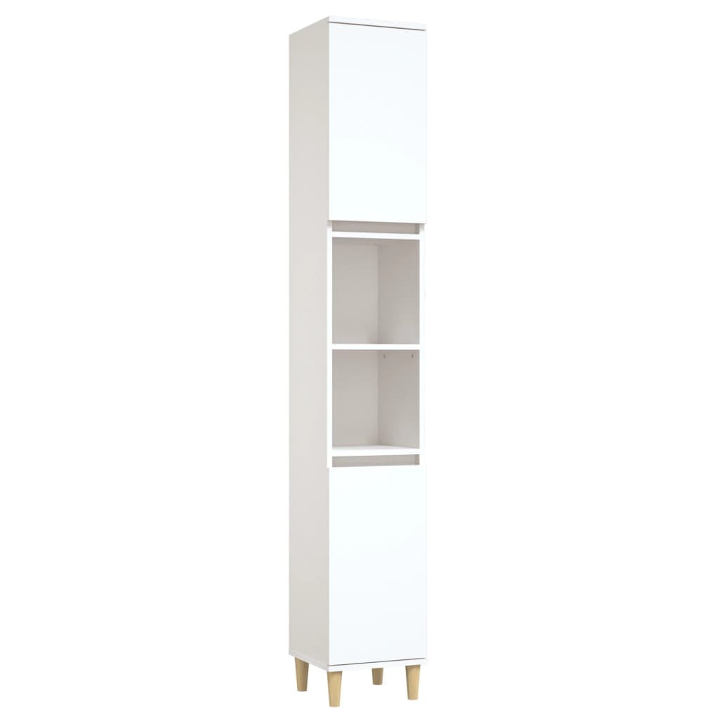 Bathroom Cabinet White 30x30x190 cm Engineered Wood