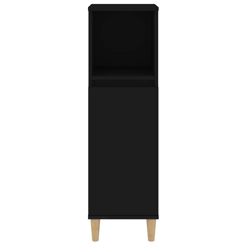 Bathroom Cabinet Black 30x30x100 cm Engineered Wood