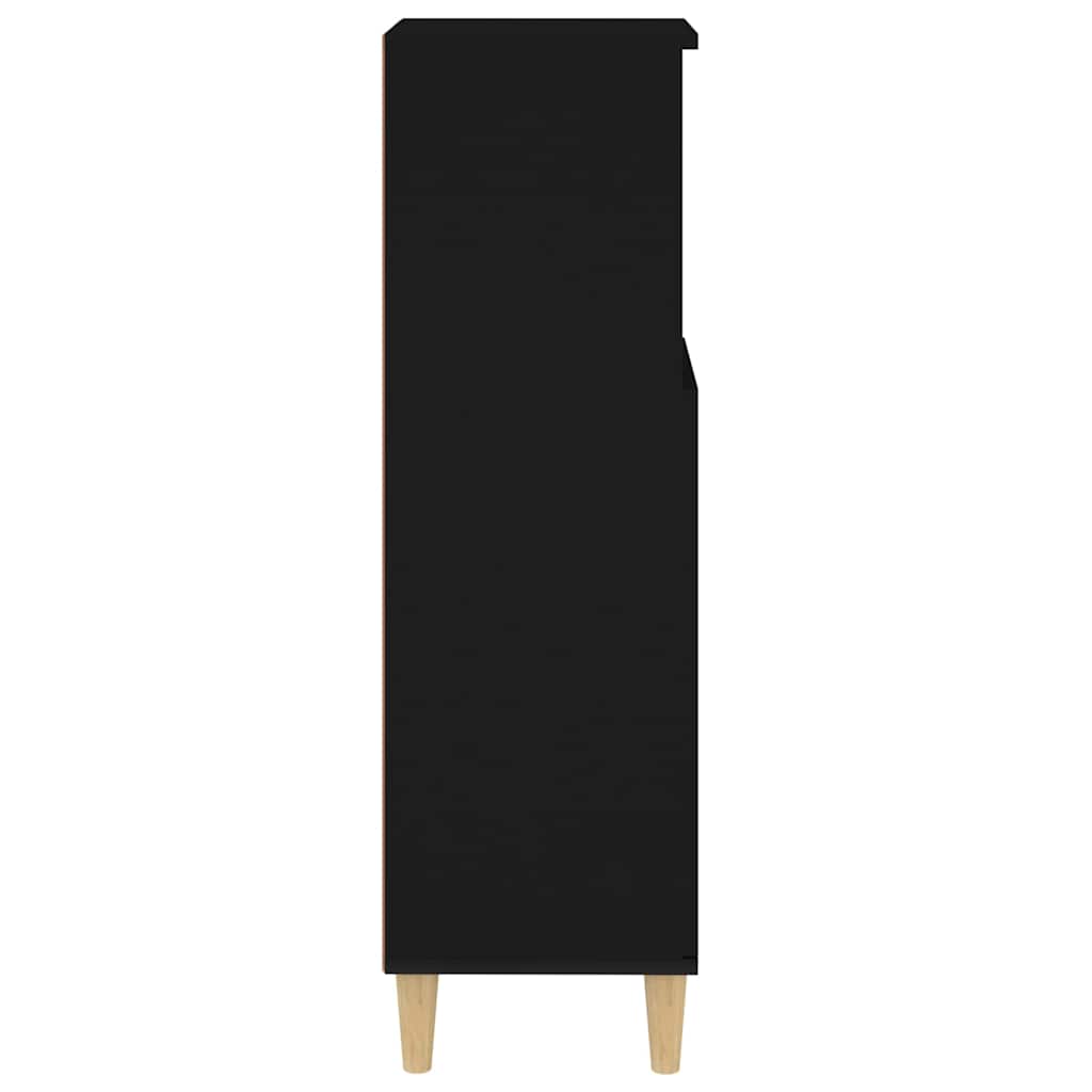 Bathroom Cabinet Black 30x30x100 cm Engineered Wood