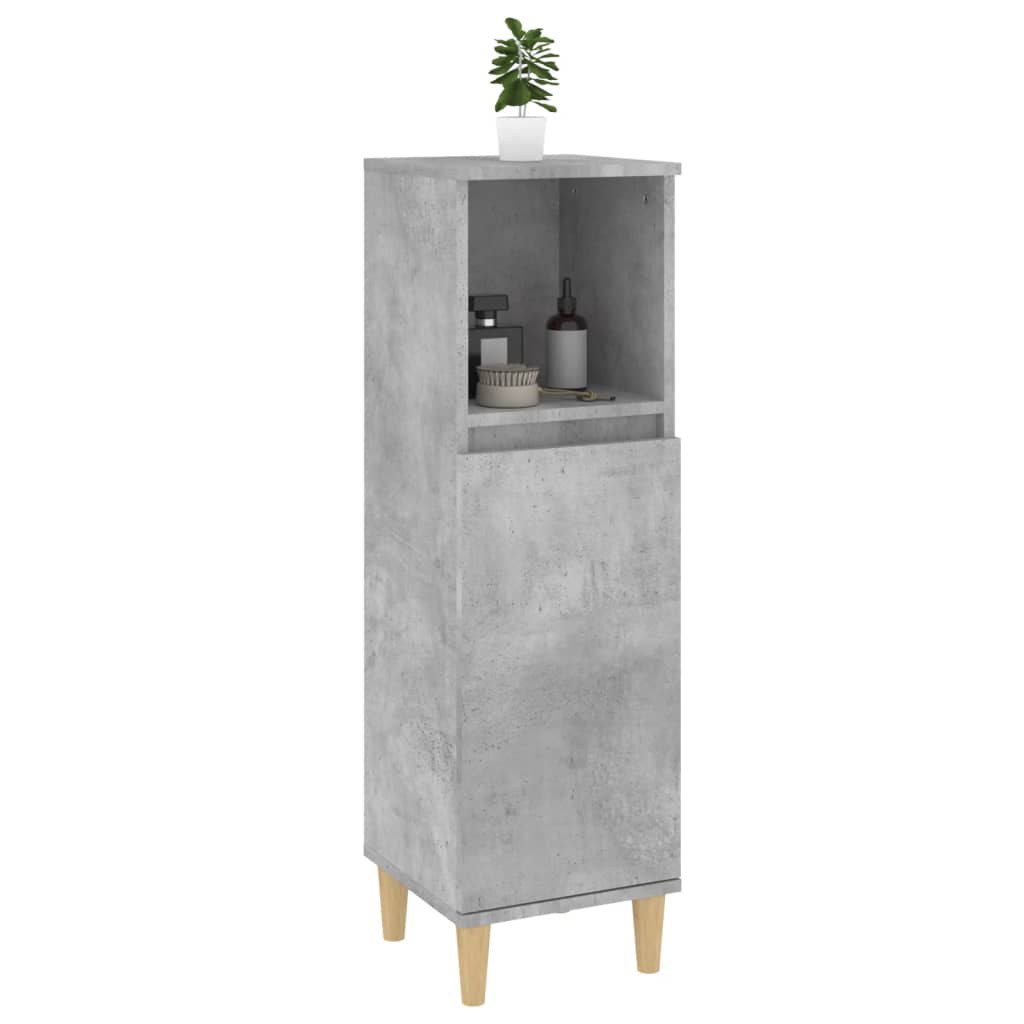 Bathroom Cabinet Concrete Grey 30x30x100 cm Engineered Wood