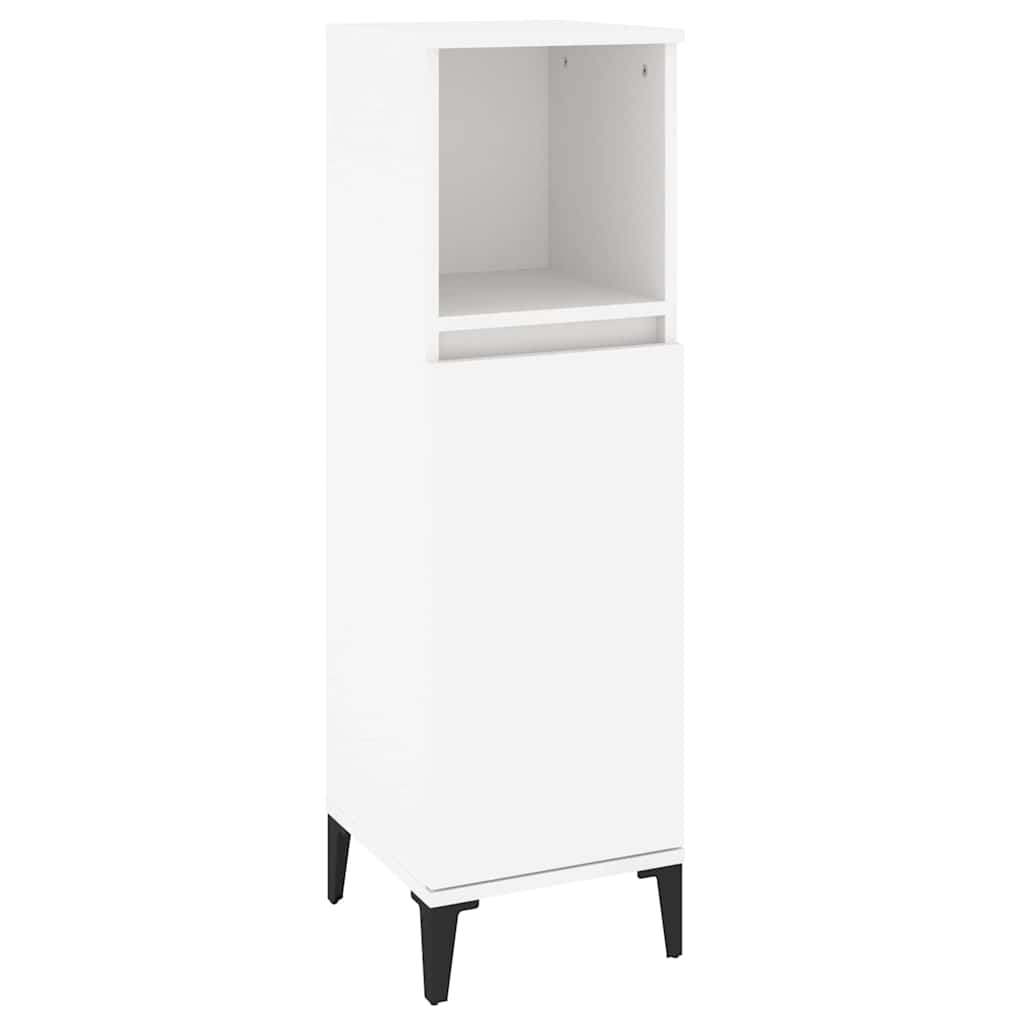 Bathroom Cabinet White 30x30x100 cm Engineered Wood