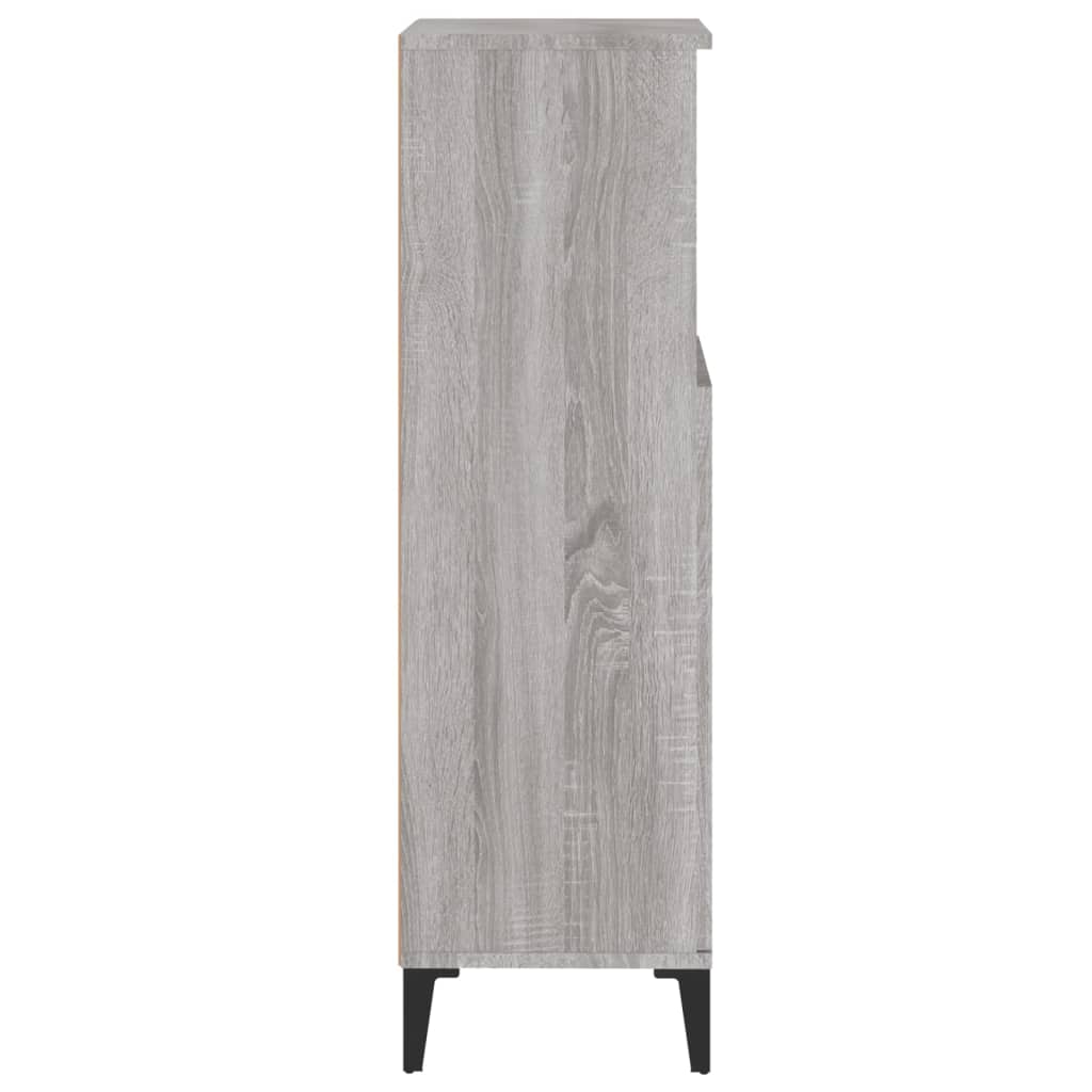 Bathroom Cabinet Grey Sonoma 30x30x100 cm Engineered Wood