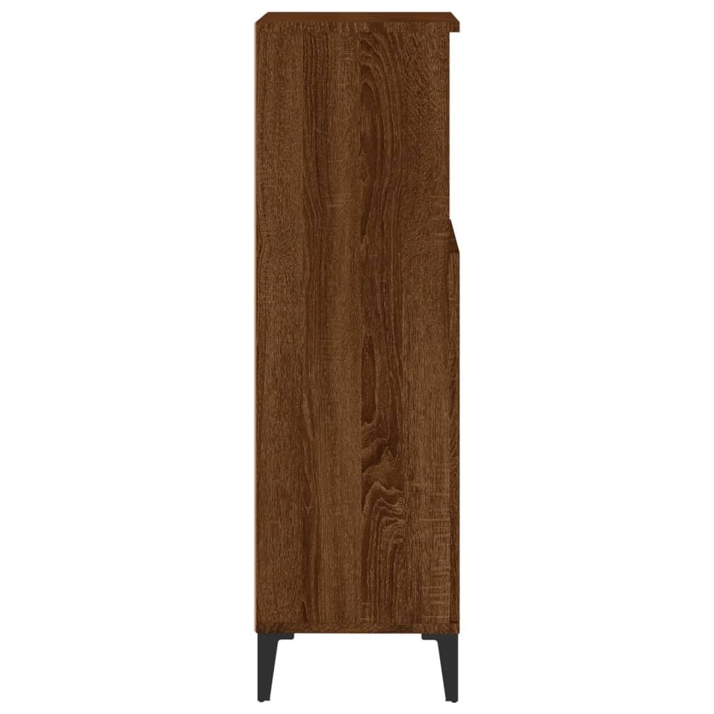 Bathroom Cabinet Brown Oak 30x30x100 cm Engineered Wood