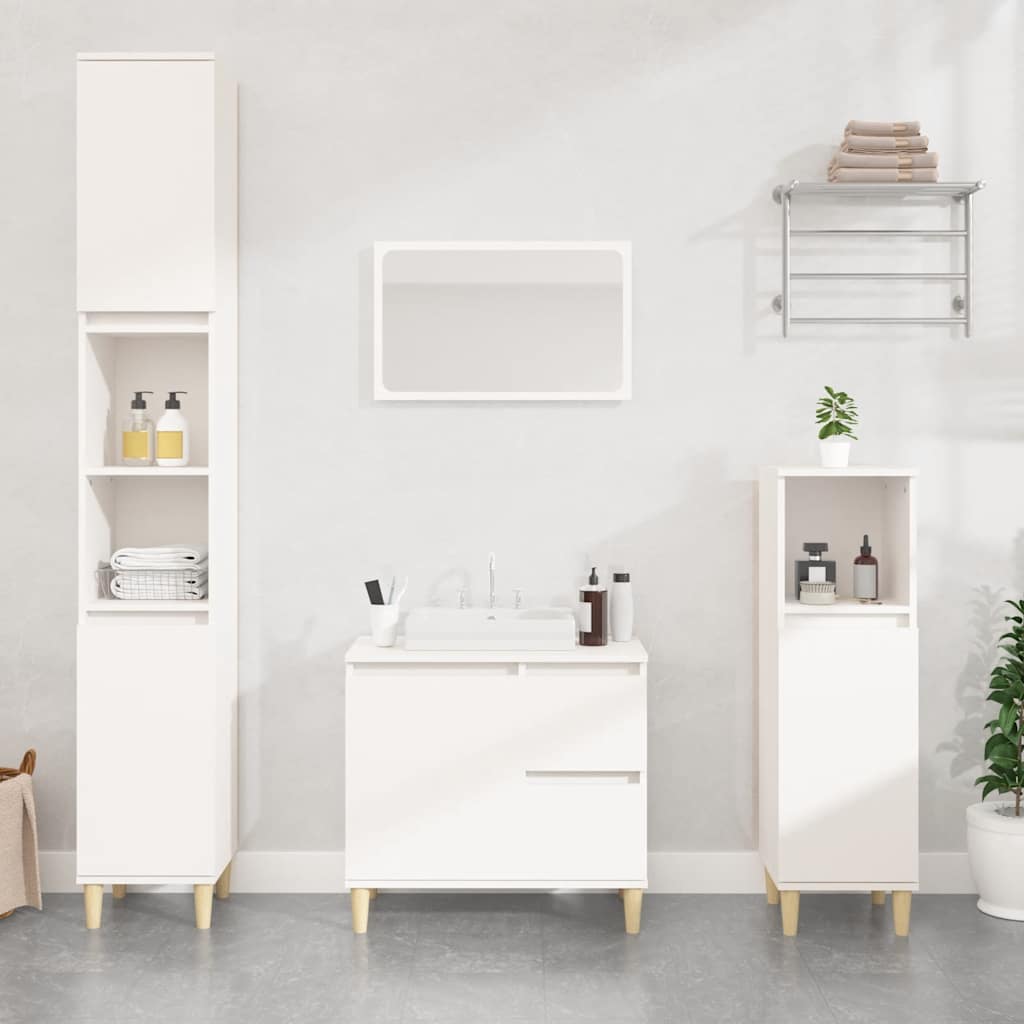 Bathroom Cabinet White 65x33x60 cm Engineered Wood