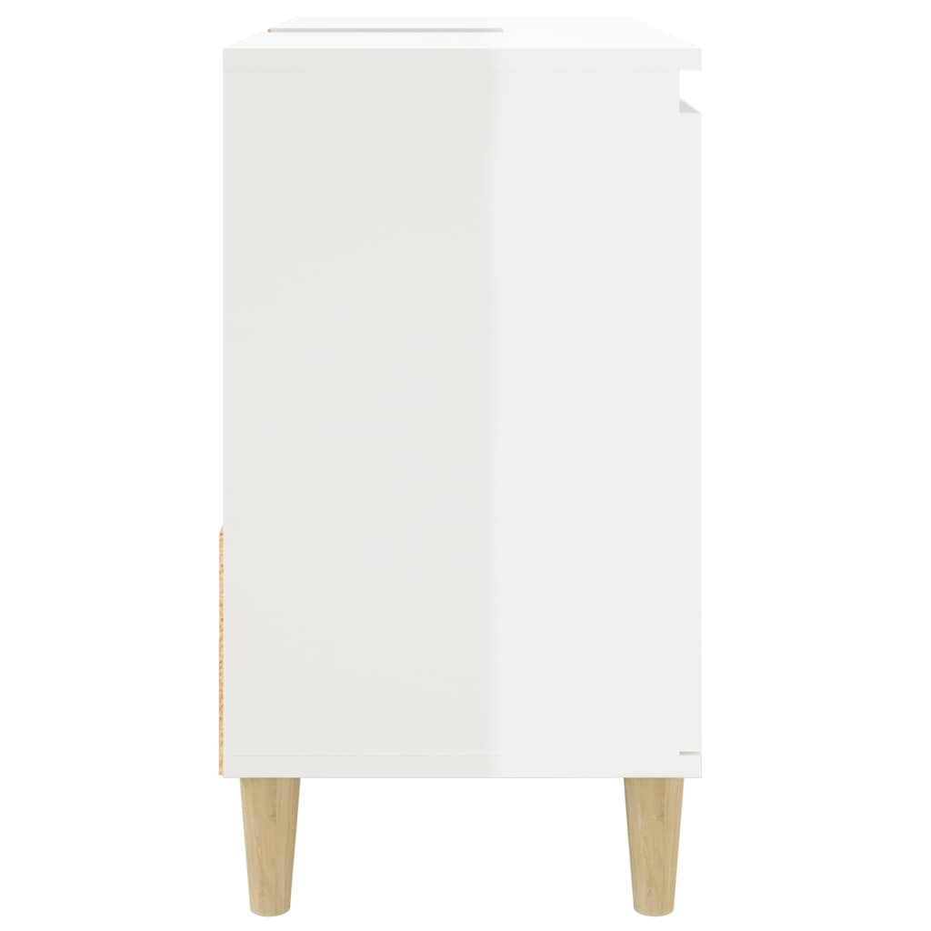 Bathroom Cabinet High Gloss White 65x33x60 cm Engineered Wood