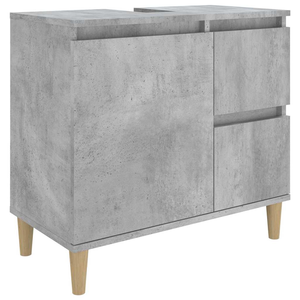 Bathroom Cabinet Concrete Grey 65x33x60 cm Engineered Wood