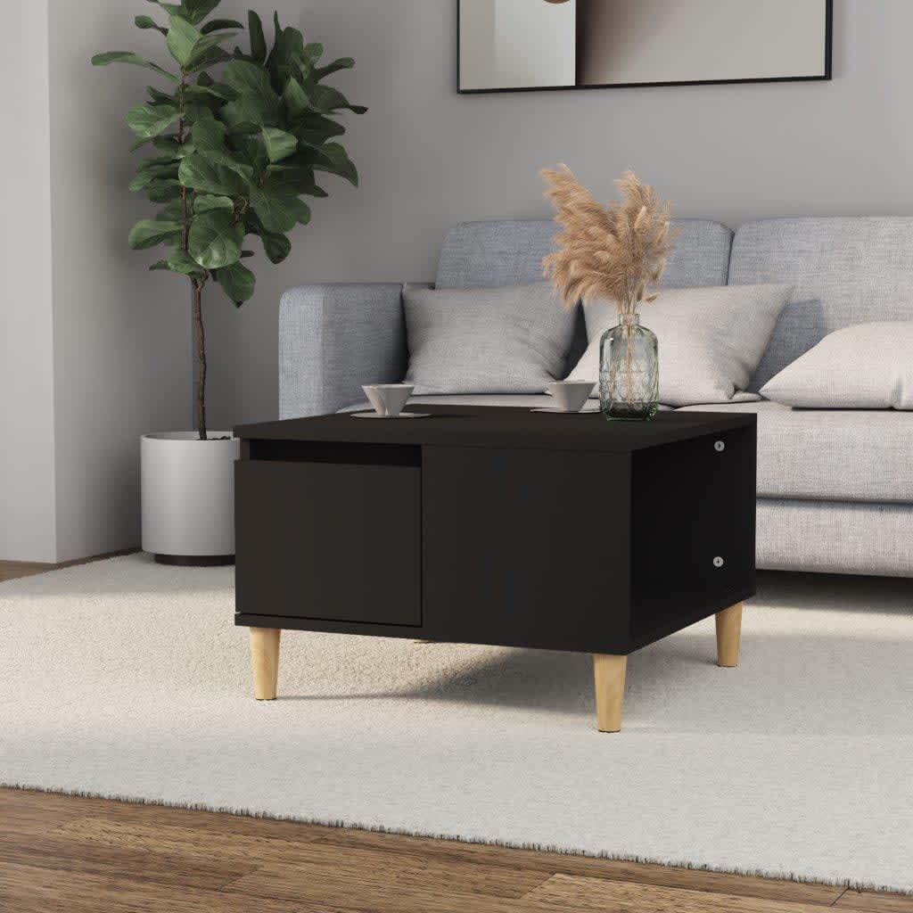 Coffee Table Black 55x55x36.5 cm Engineered Wood