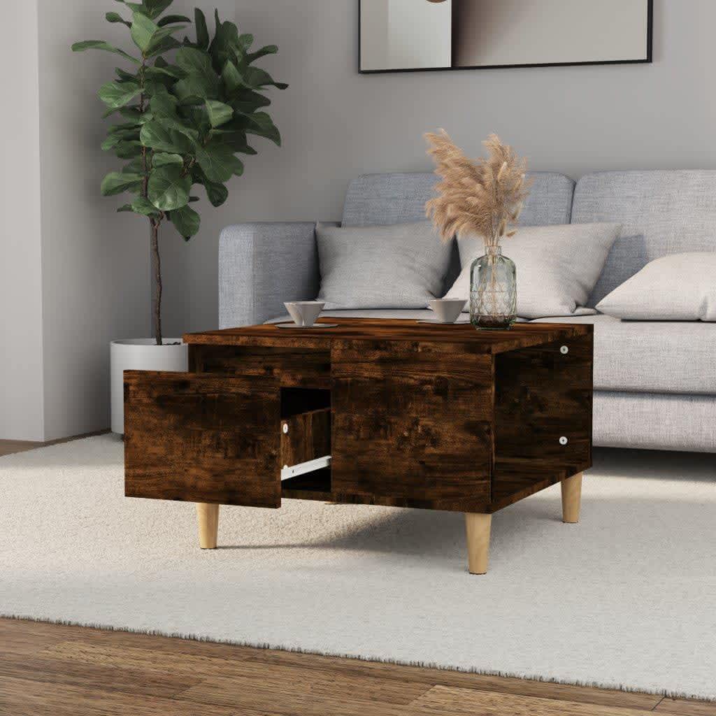 Coffee Table Smoked Oak 55x55x36.5 cm Engineered Wood