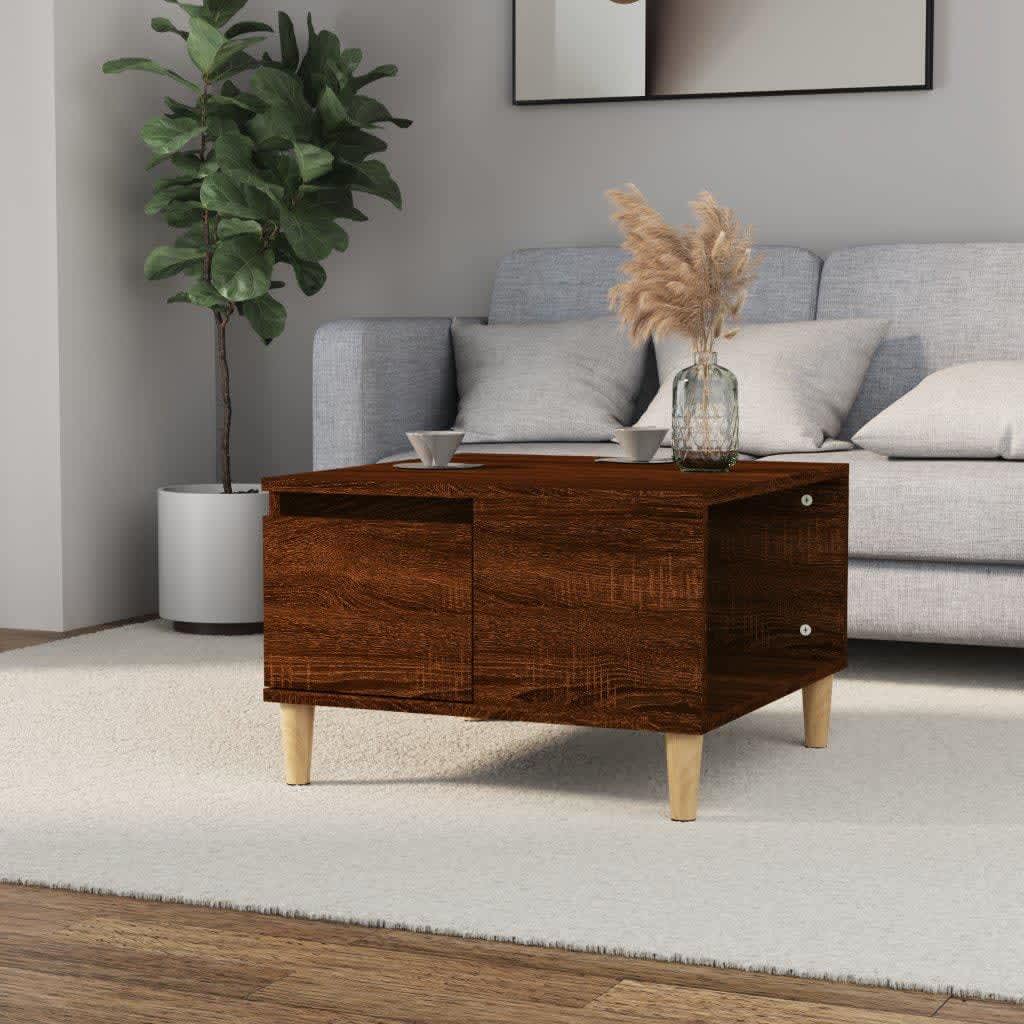 Coffee Table Brown Oak 55x55x36.5 cm Engineered Wood