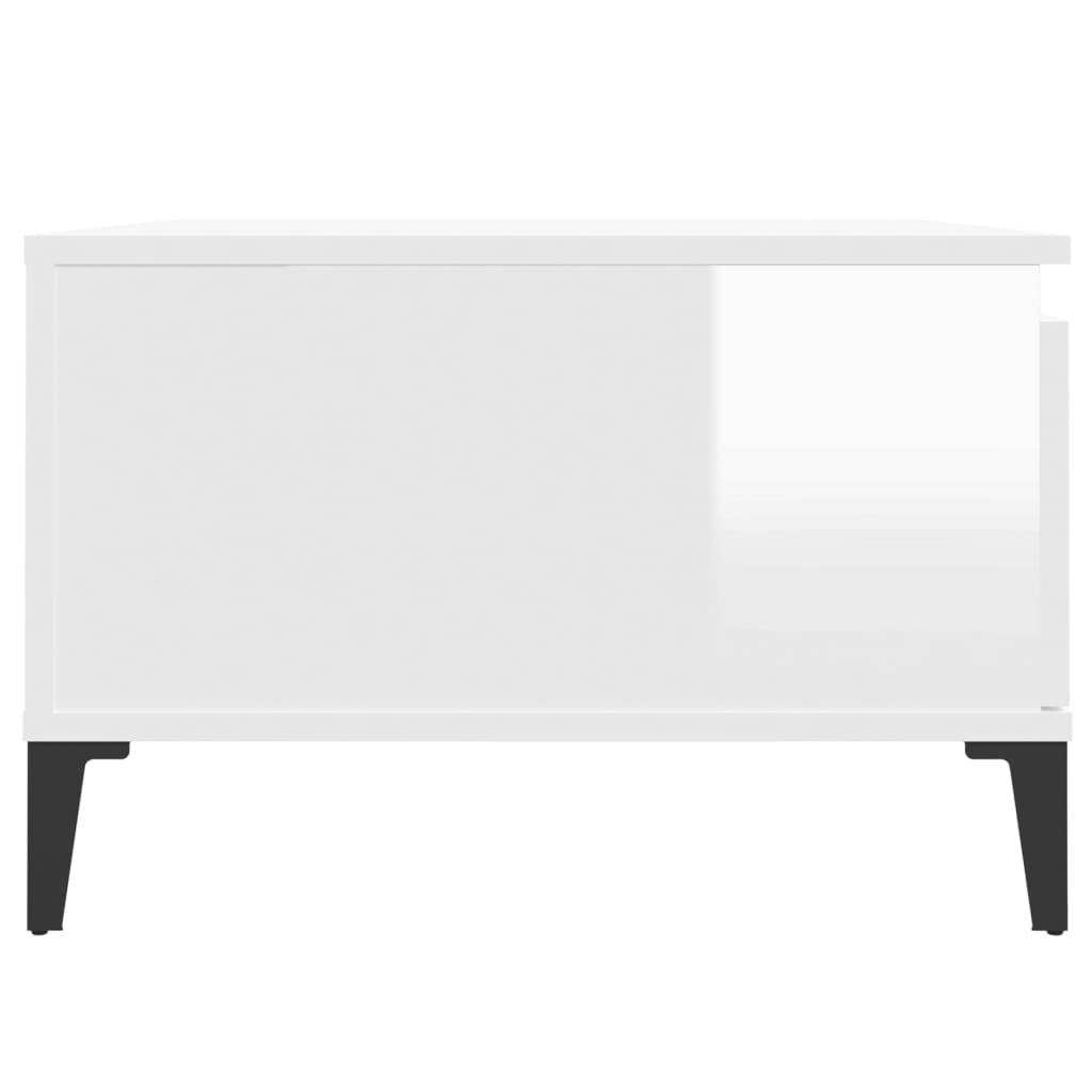 Coffee Table High Gloss White 55x55x36.5 cm Engineered Wood