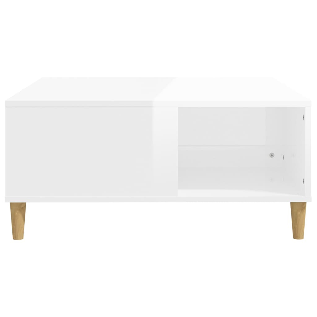 Coffee Table High Gloss White 80x80x36.5 cm Engineered Wood