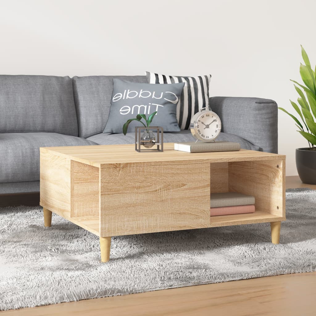 Coffee Table Sonoma Oak 80x80x36.5 cm Engineered Wood