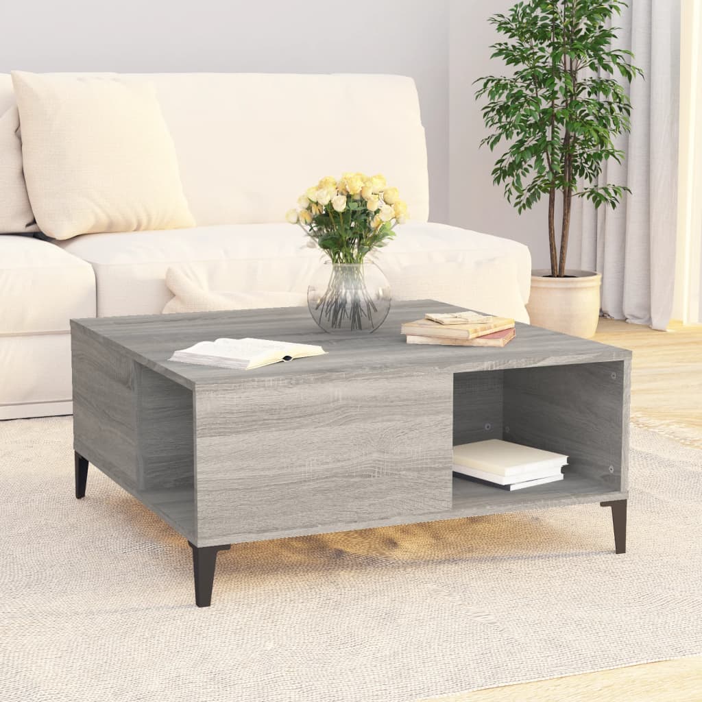 Coffee Table Grey Sonoma 80x80x36.5 cm Engineered Wood