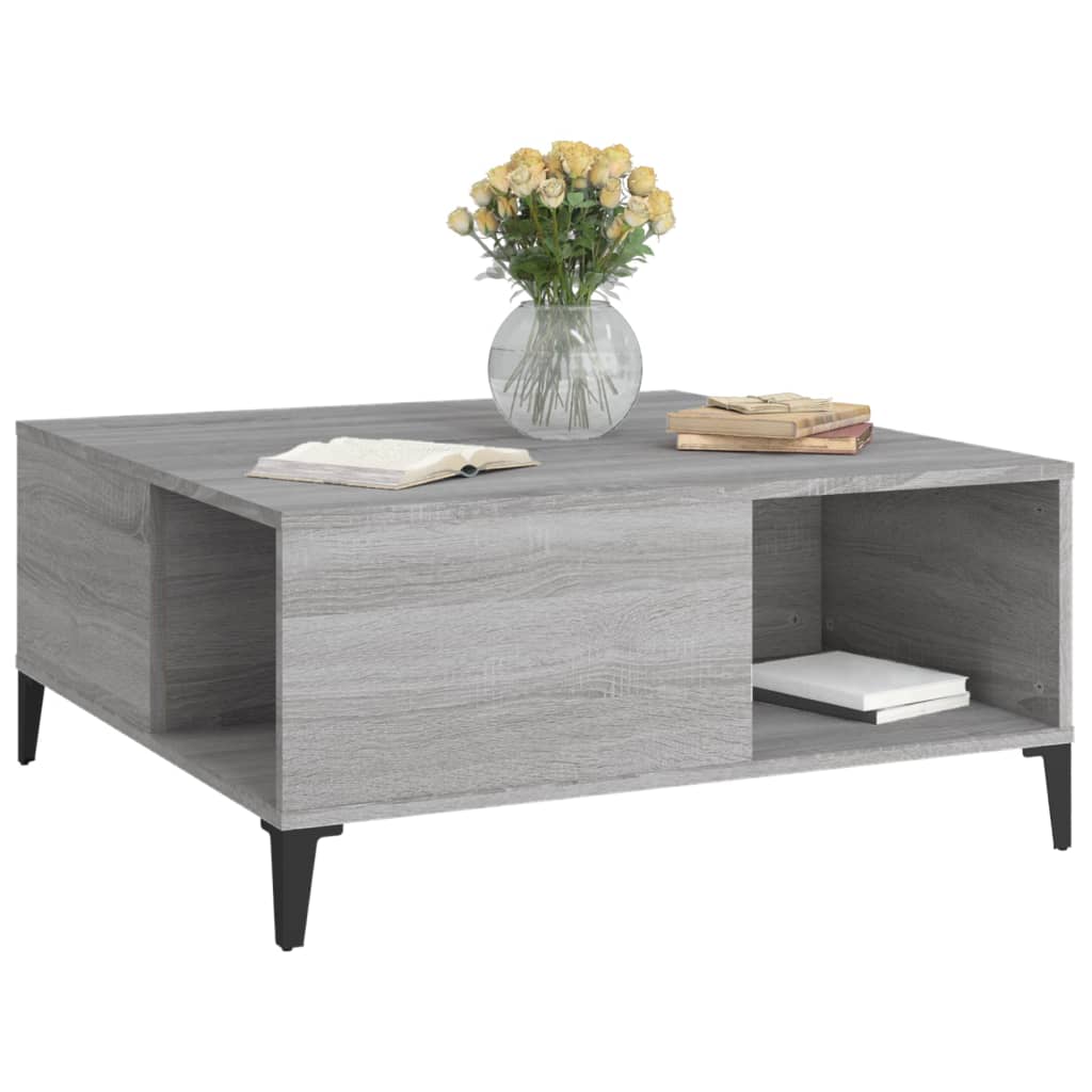 Coffee Table Grey Sonoma 80x80x36.5 cm Engineered Wood