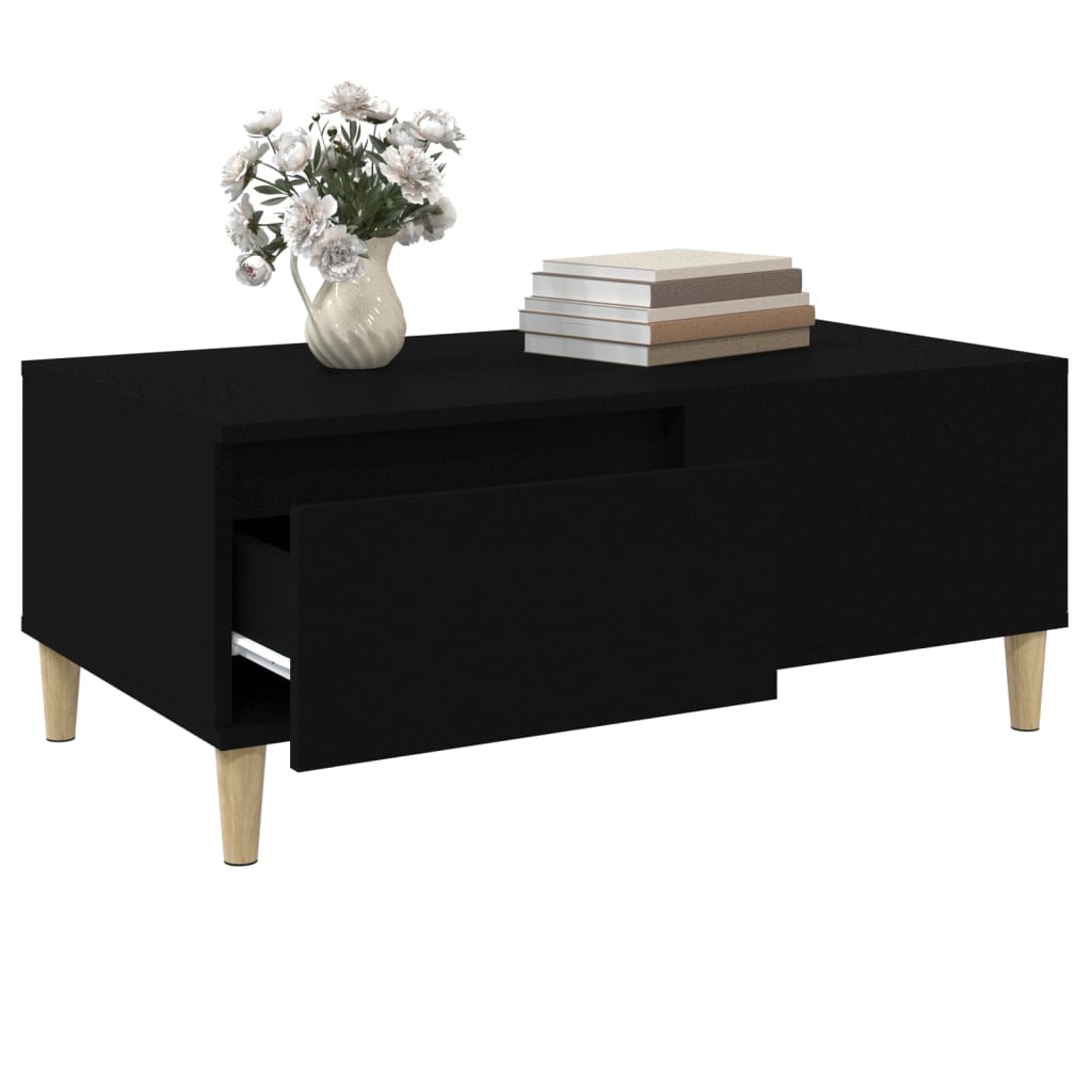 Coffee Table Black 90x50x36.5 cm Engineered Wood