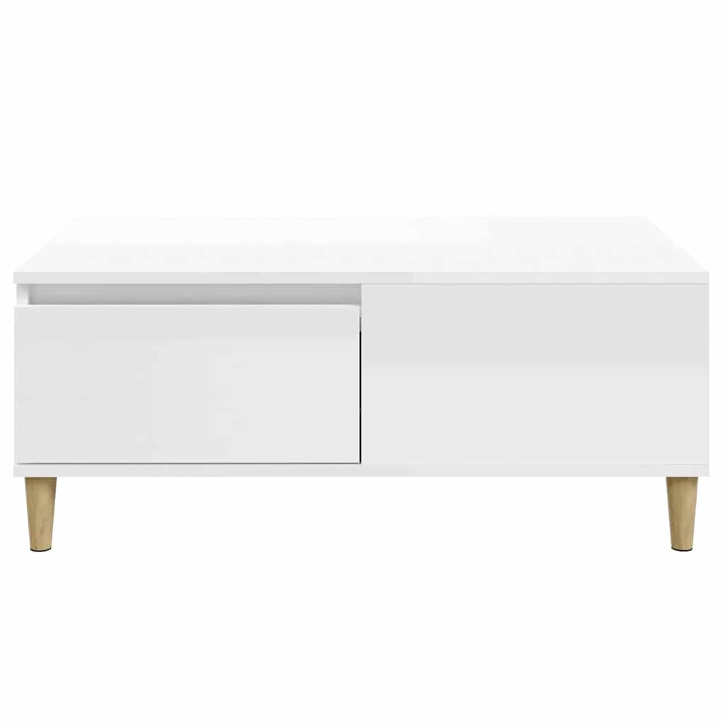 Coffee Table High Gloss White 90x50x36.5 cm Engineered Wood