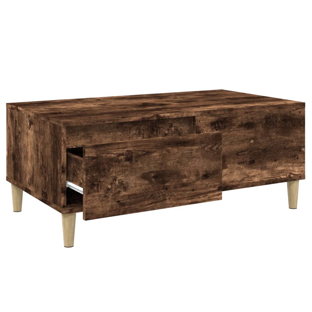 Coffee Table Smoked Oak 90x50x36.5 cm Engineered Wood