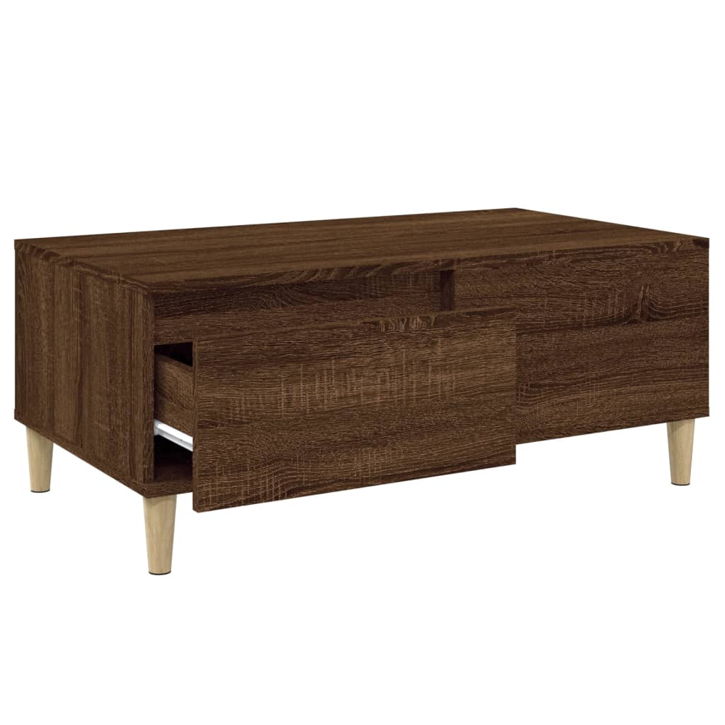 Coffee Table Brown Oak 90x50x36.5 cm Engineered Wood