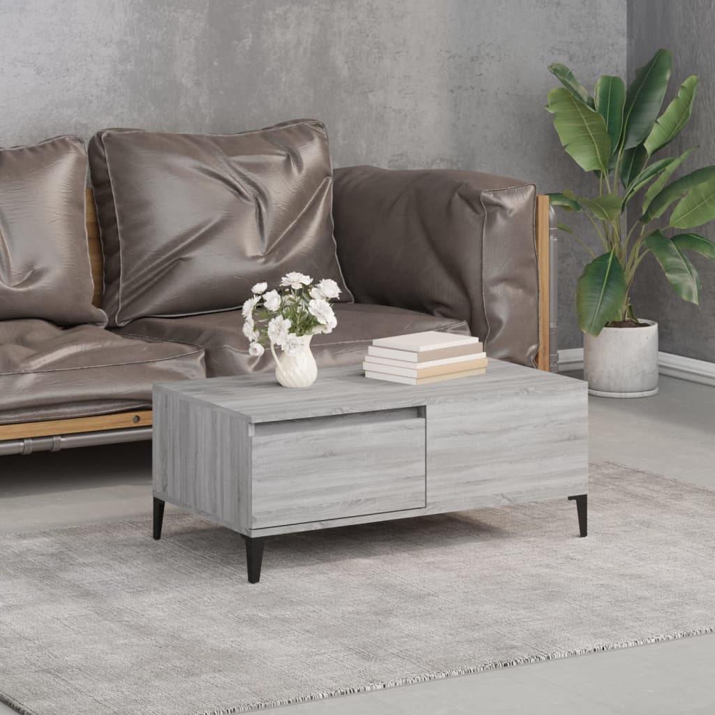 Coffee Table Grey Sonoma 90x50x36.5 cm Engineered Wood