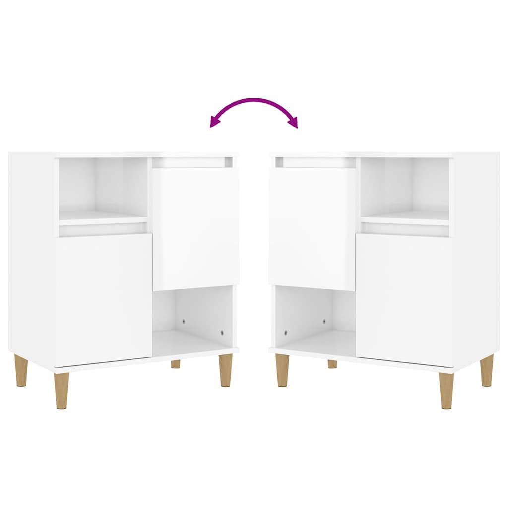 Sideboard High Gloss White 60x35x70 cm Engineered Wood