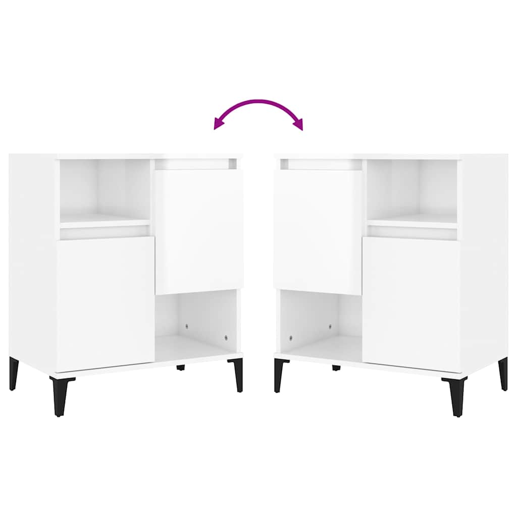 Sideboard High Gloss White 60x35x70 cm Engineered Wood
