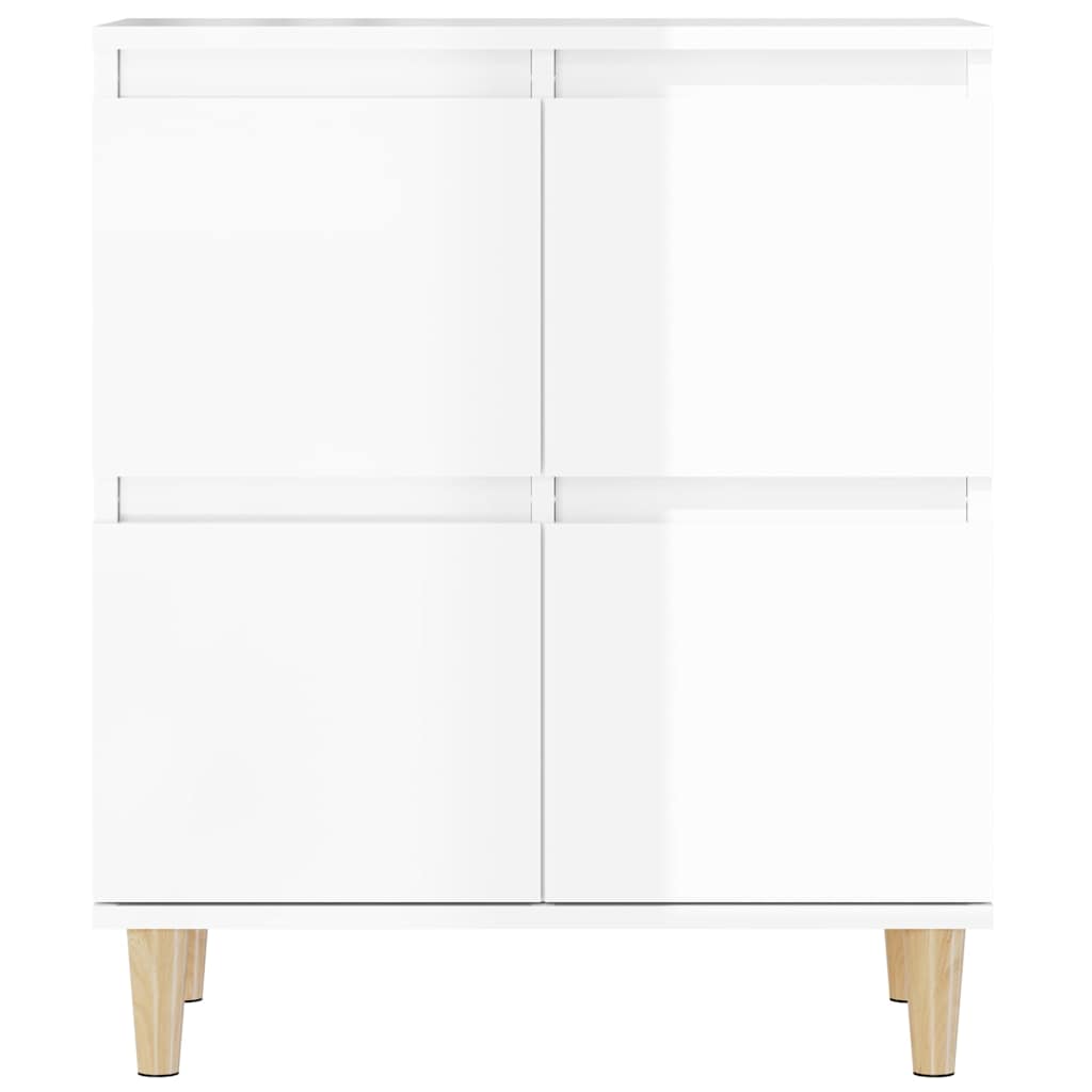 Sideboard High Gloss White 60x35x70 cm Engineered Wood