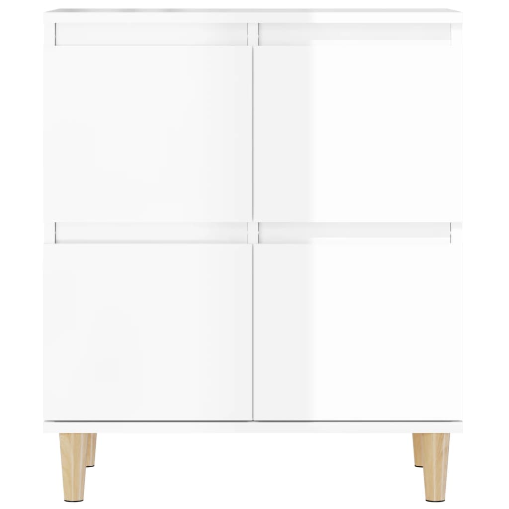 Sideboard High Gloss White 60x35x70 cm Engineered Wood