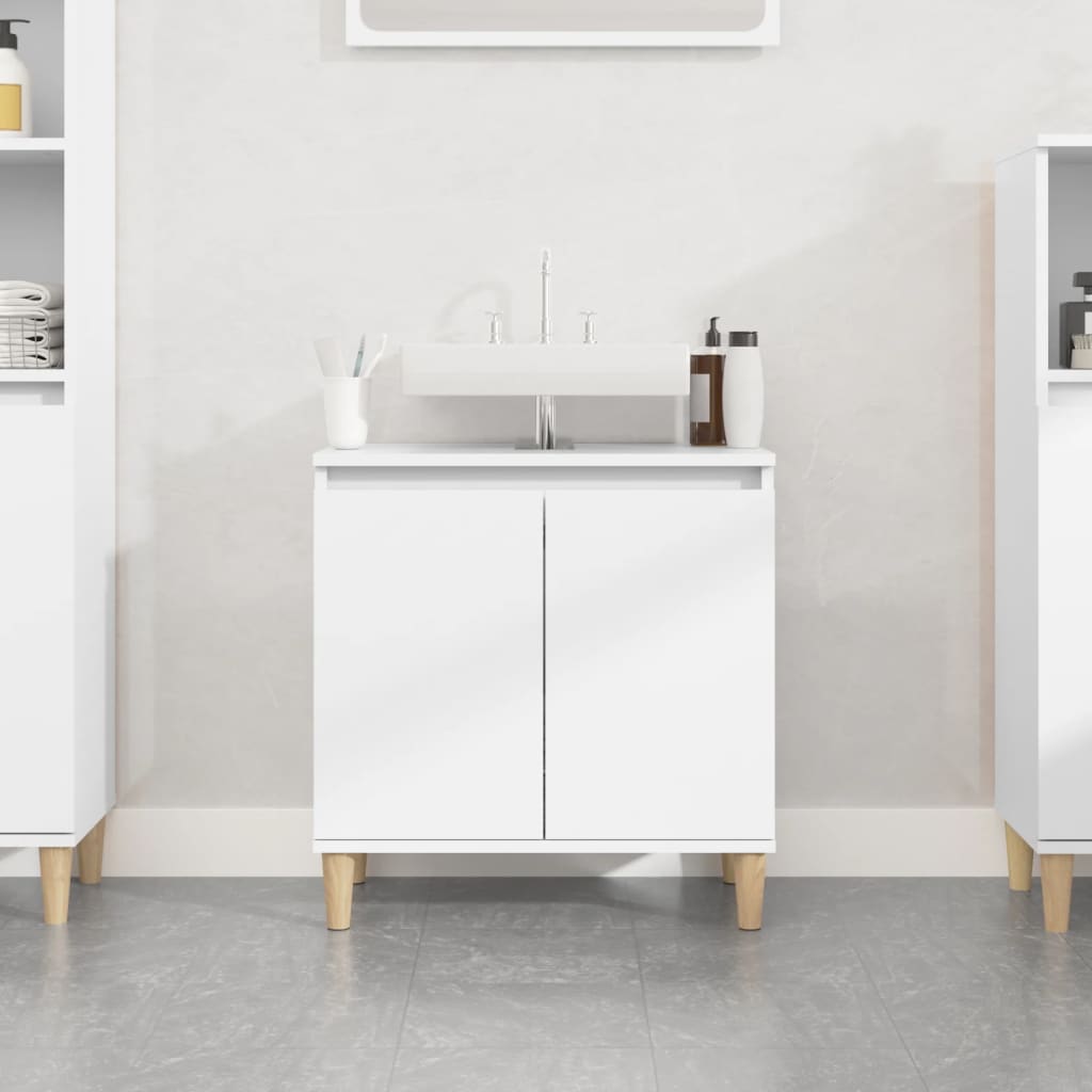 Sink Cabinet White 58x33x60 cm Engineered Wood