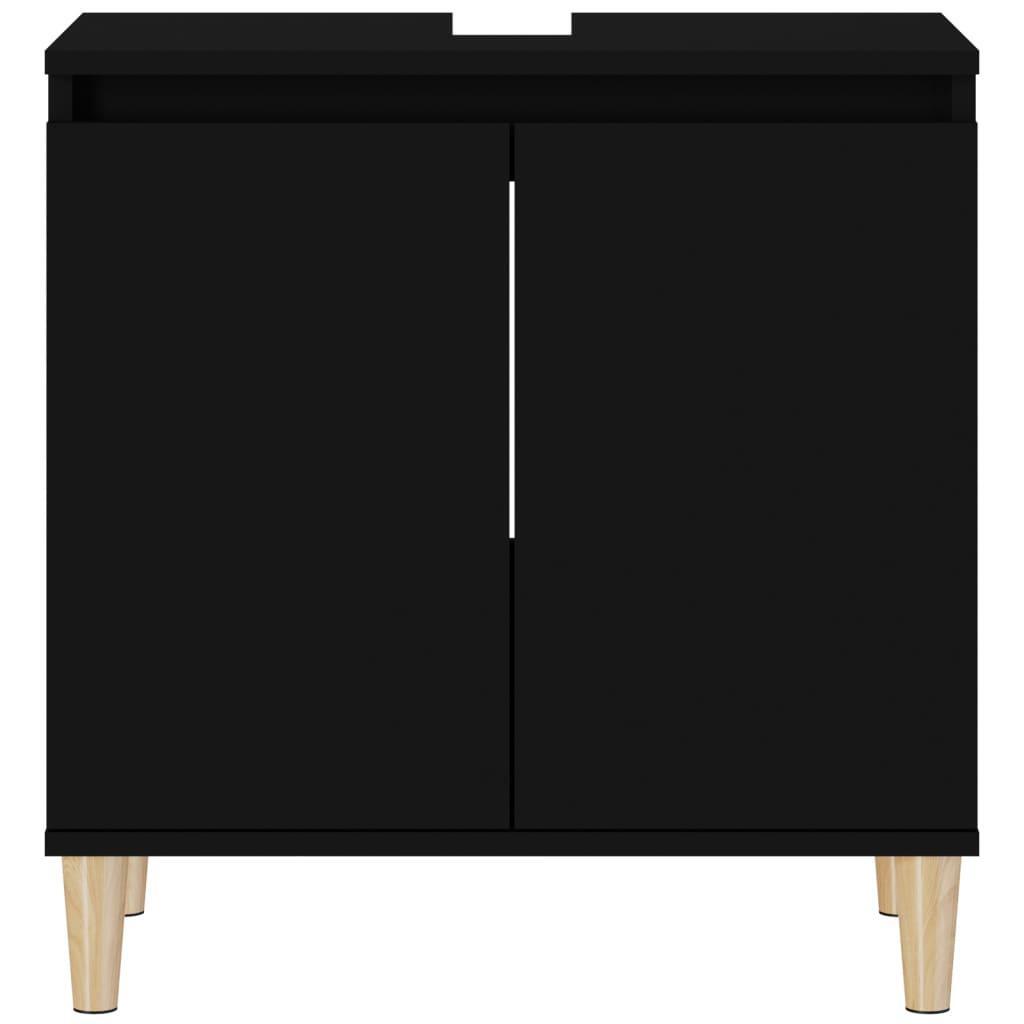 Sink Cabinet Black 58x33x60 cm Engineered Wood