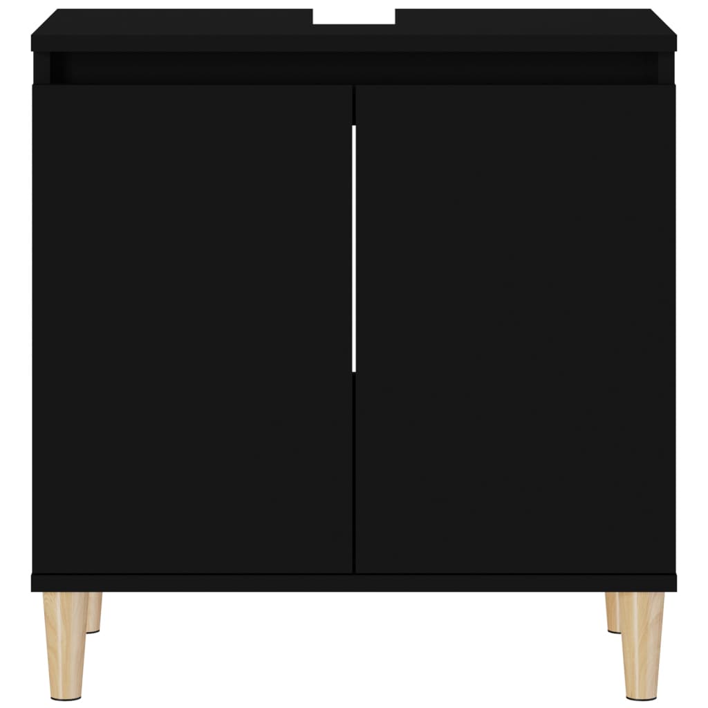 Sink Cabinet Black 58x33x60 cm Engineered Wood