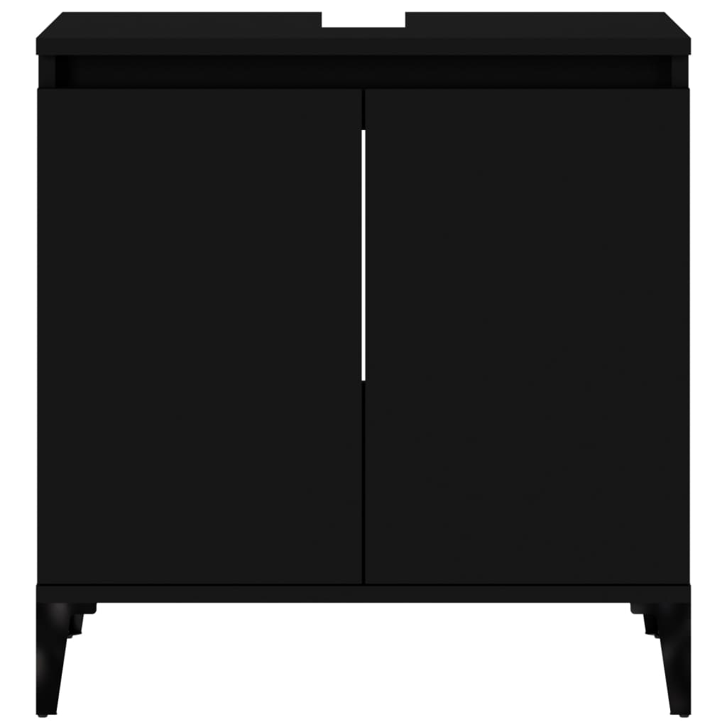 Sink Cabinet Black 58x33x60 cm Engineered Wood