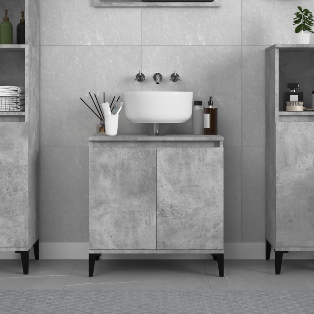 Sink Cabinet Concrete Grey 58x33x60 cm Engineered Wood