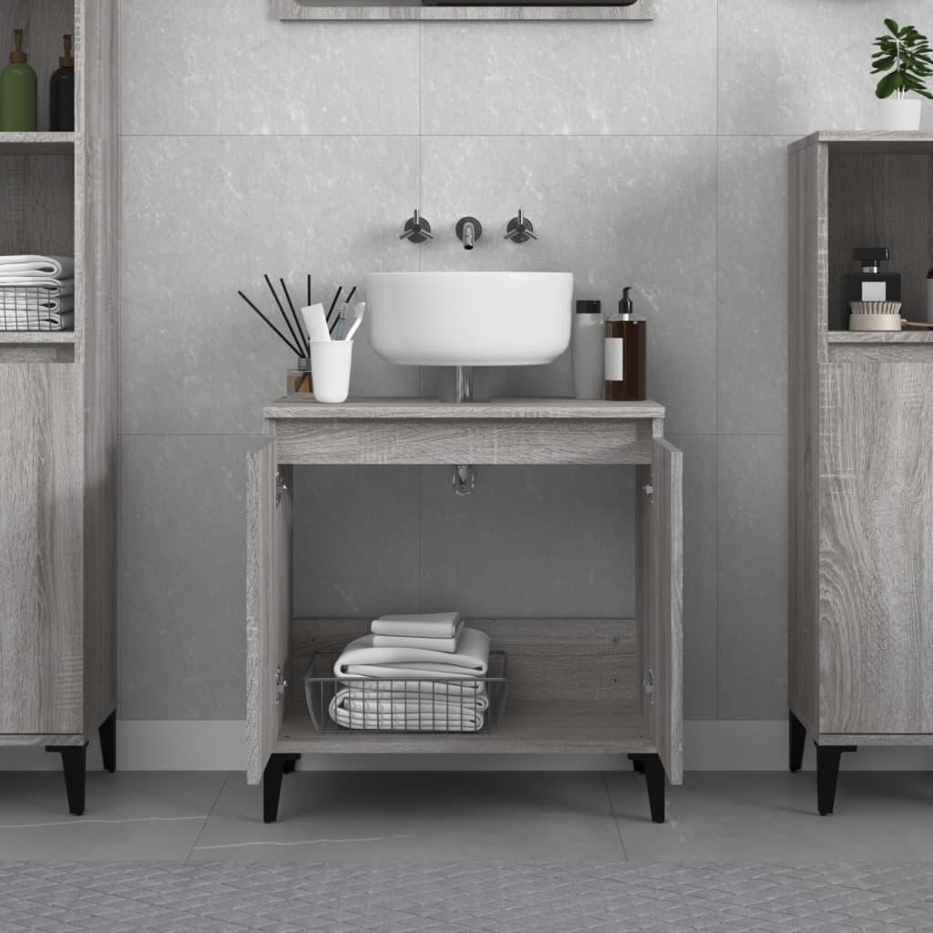 Sink Cabinet Grey Sonoma 58x33x60 cm Engineered Wood