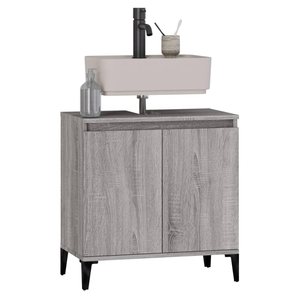 Sink Cabinet Grey Sonoma 58x33x60 cm Engineered Wood