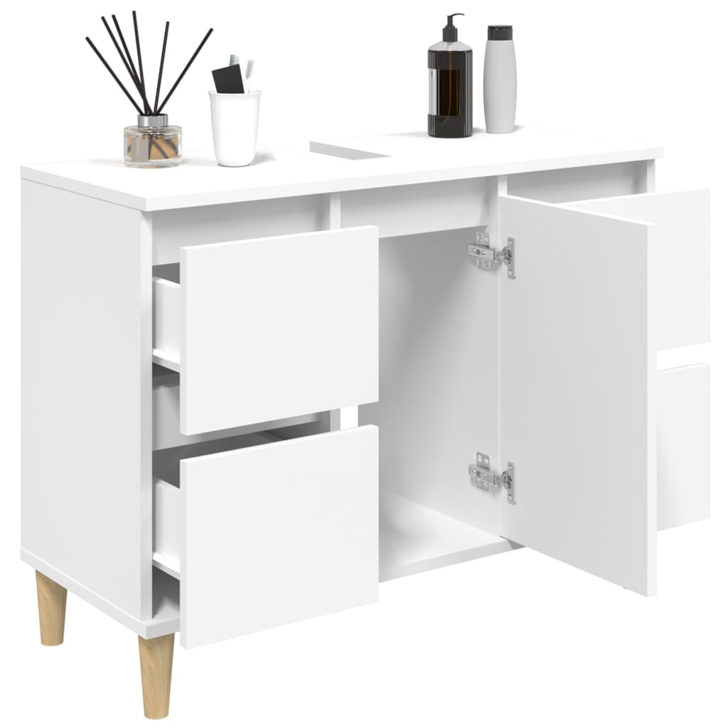 Sink Cabinet White 80x33x60 cm Engineered Wood