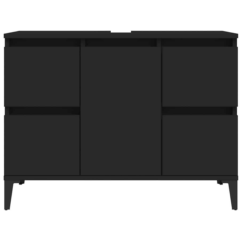 Sink Cabinet Black 80x33x60 cm Engineered Wood