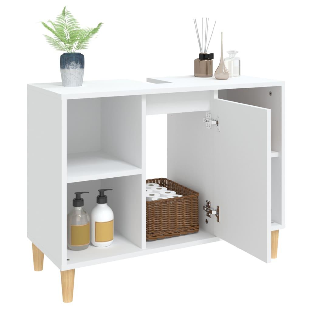 Sink Cabinet White 80x33x60 cm Engineered Wood