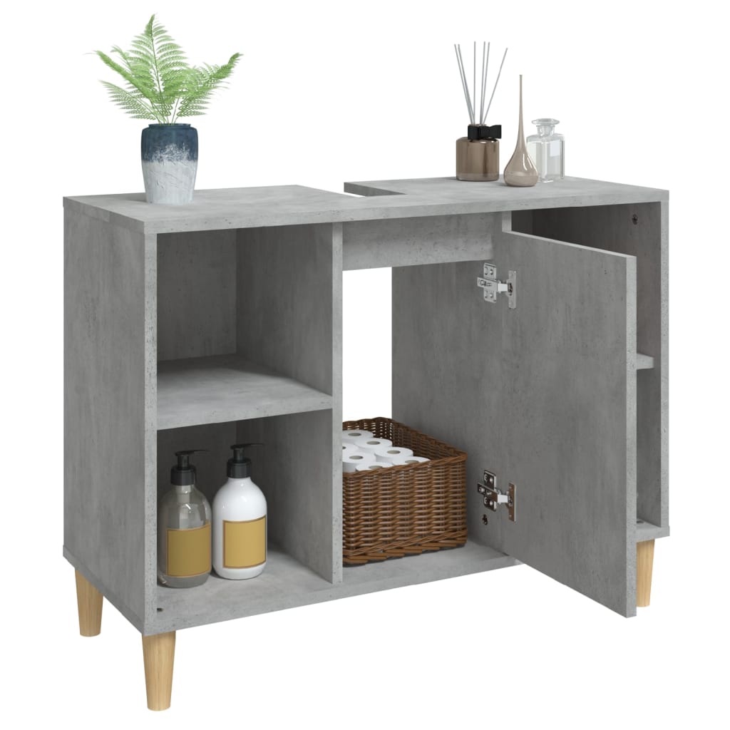 Sink Cabinet Concrete Grey 80x33x60 cm Engineered Wood