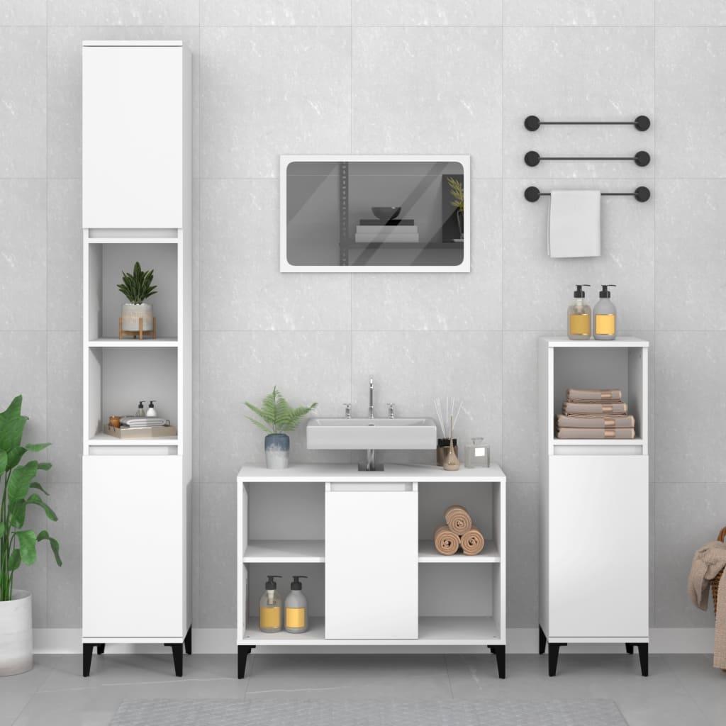 Sink Cabinet White 80x33x60 cm Engineered Wood