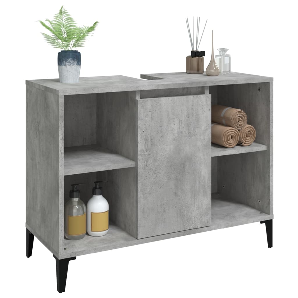 Sink Cabinet Concrete Grey 80x33x60 cm Engineered Wood