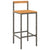 Bar Stools 2 pcs Grey Poly Rattan and Solid Wood Acacia